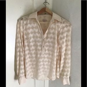Shear button up blouse